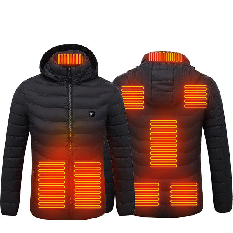 Giacca riscaldata invernale, cappotto in cotone elettrico USB con zip, indumenti termici, gilet riscaldante per uomini."