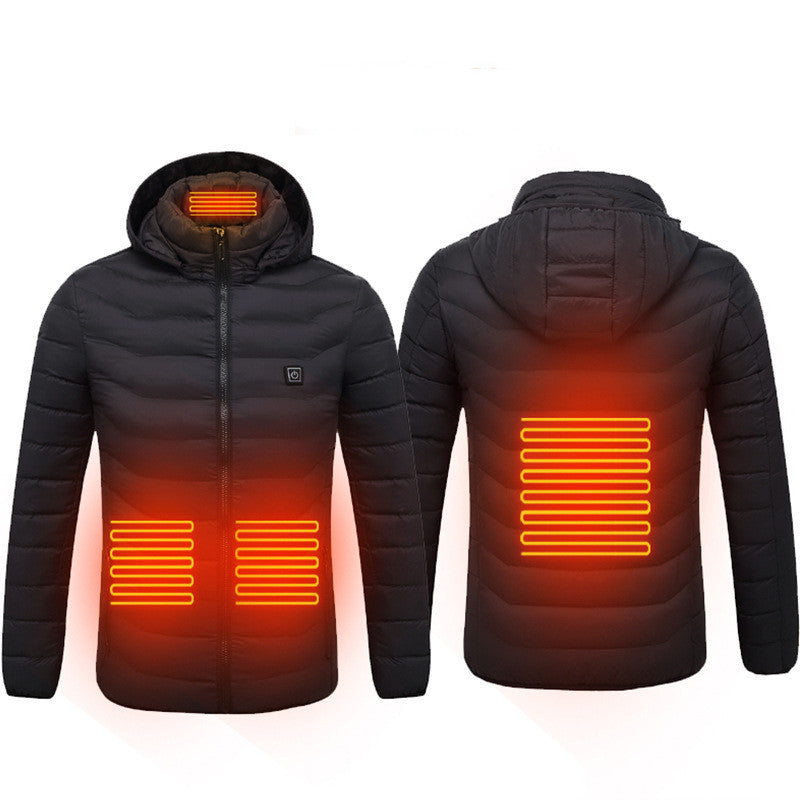 Giacca riscaldata invernale, cappotto in cotone elettrico USB con zip, indumenti termici, gilet riscaldante per uomini."