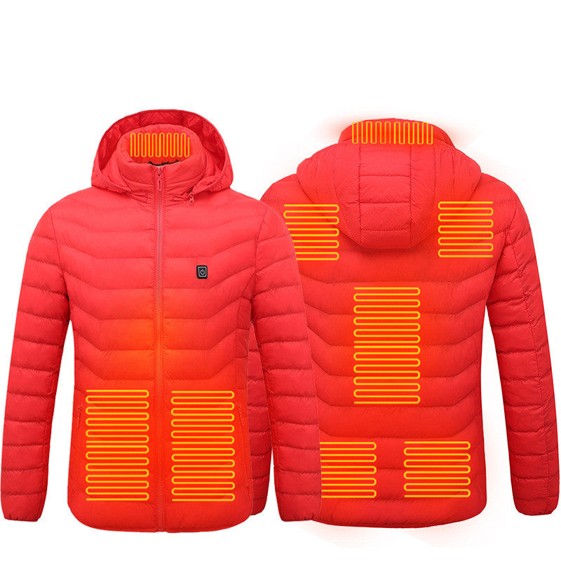 Giacca riscaldata invernale, cappotto in cotone elettrico USB con zip, indumenti termici, gilet riscaldante per uomini."